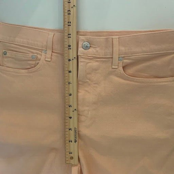 AYR Womens The Beat Drop Cropped Barrel Leg Jeans Sz 31 (35x26) Pink Peach Denim - Picture 8 of 10